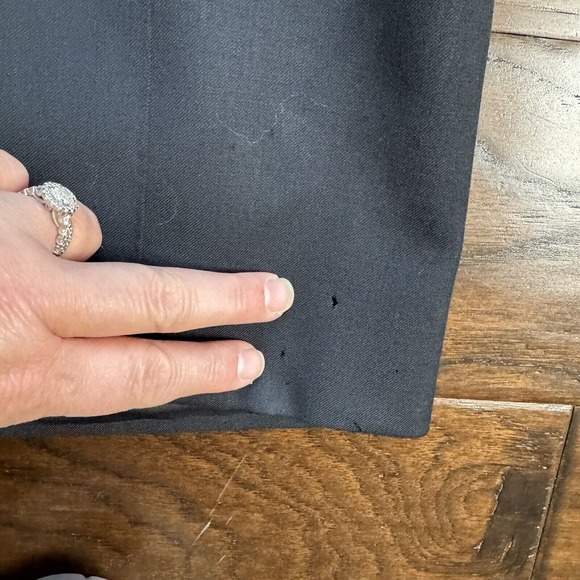 CANALI Mens 3 Button Suit Jacket Lana Wool Blazer Coat Black Mens 44 L FLAWS - Picture 11 of 13